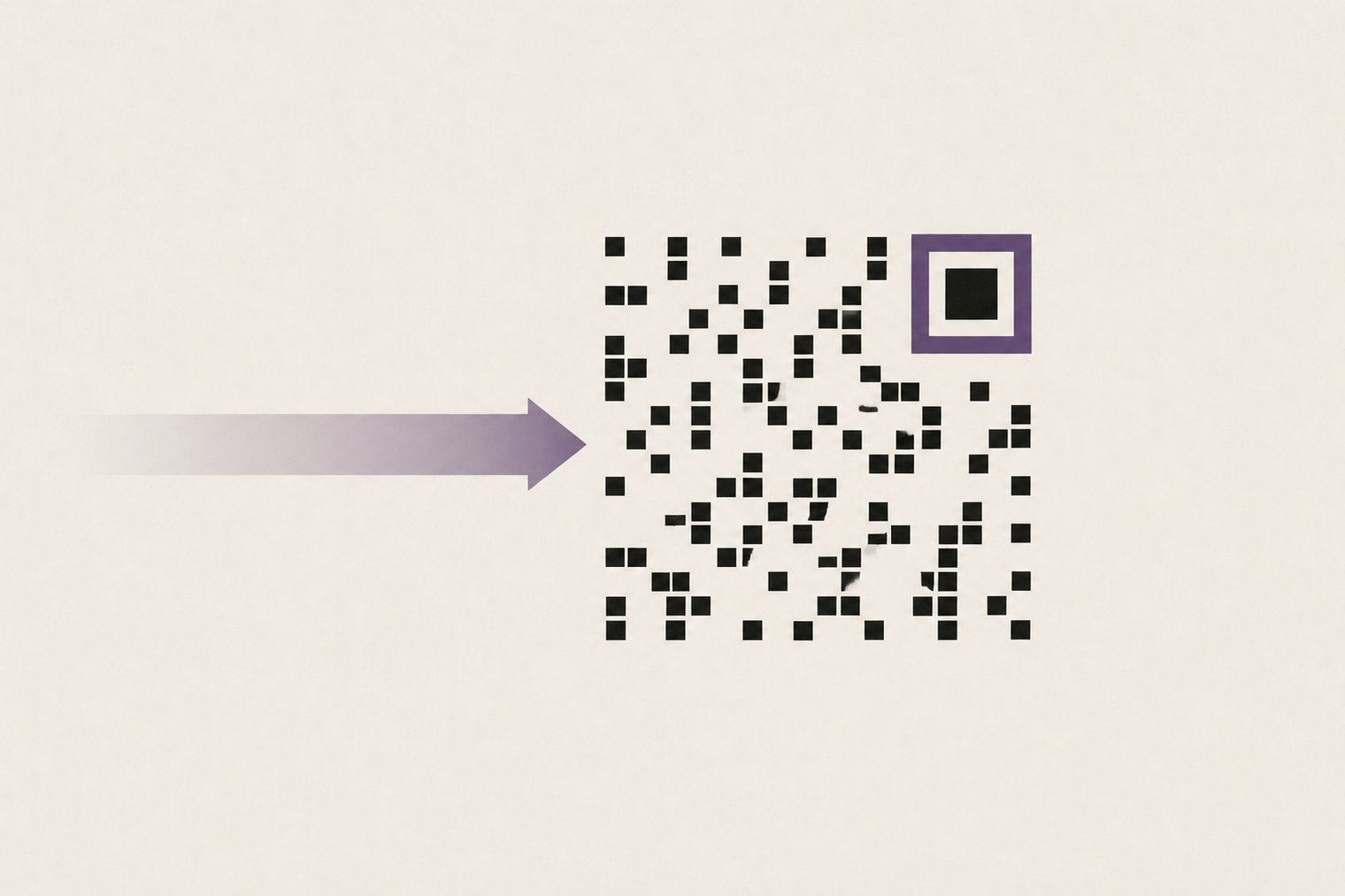 QRコードが生成されていく抽象的なイラスト